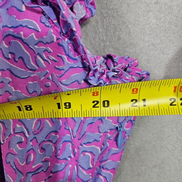 Vineyard Vines Tiered Loose Cotton Knee Legnth Dress Dopamine Dressing Women's L - Picture 5 of 10